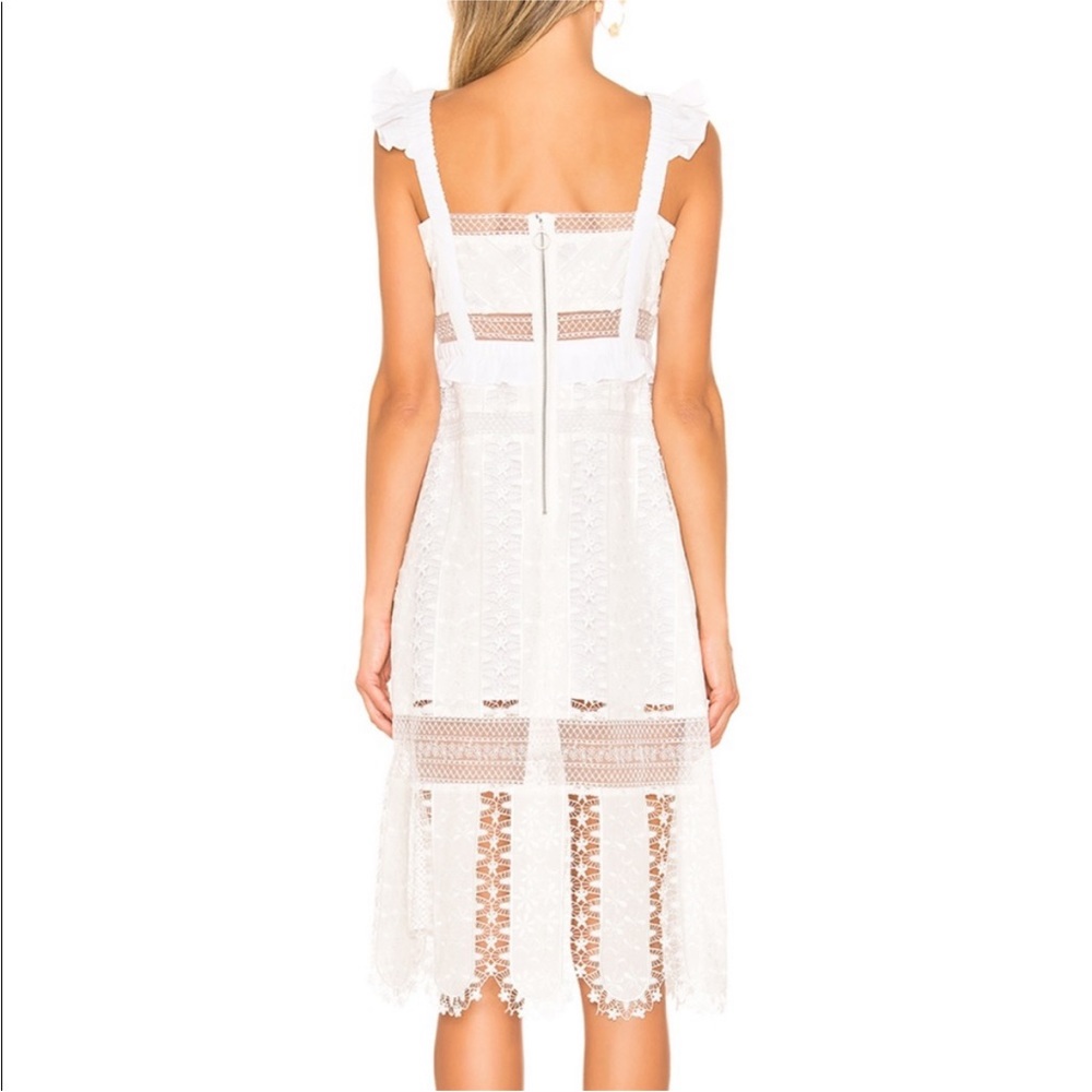 For Love & Lemons Gabrielle Midi Dress lace white Ivory medium - Picture 4 of 13